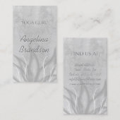 Yoga Instructeur Stylisé Lotus Carte Gris Fleur (Devant / Derrière)
