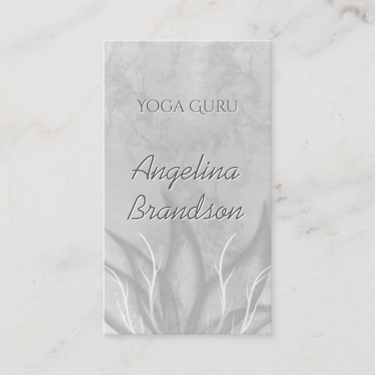 Yoga Instructeur Stylisé Lotus Carte Gris Fleur (Devant)
