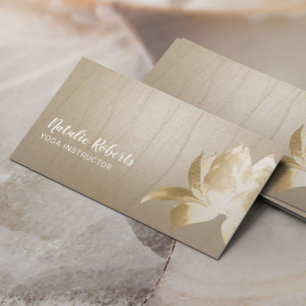 Yoga-instructeur Vintage Gouden Lotus Zen-bloem Visitekaartje