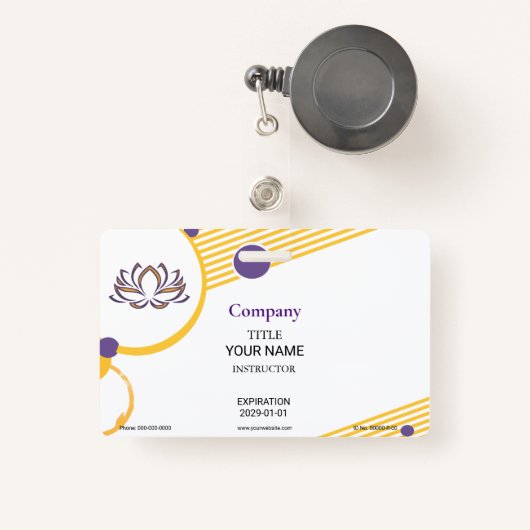 Yoga Instructor Badge (Voorkant met intrekbare)