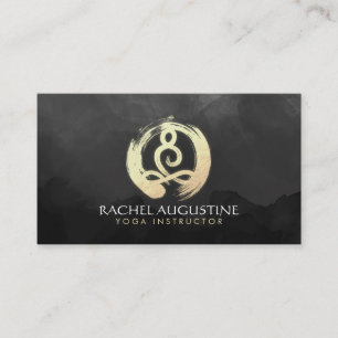 Yoga Instructor Black & Gold Meditation ZEN-symboo Visitekaartje