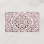 Yoga Instructor Boho | Roze Silver Mandala Elegant Visitekaartje (Voorkant)