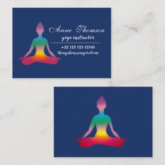 Yoga Instructor Business Card Visitekaartje (Voorkant / Achterkant)