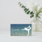 Yoga Instructor Elegant Blue Ocean Visitekaartje (Staand voorkant)