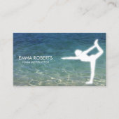 Yoga Instructor Elegant Blue Ocean Visitekaartje (Voorkant)