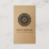 Yoga Instructor Floral Mandala Kraft  Visitekaartje (Voorkant)