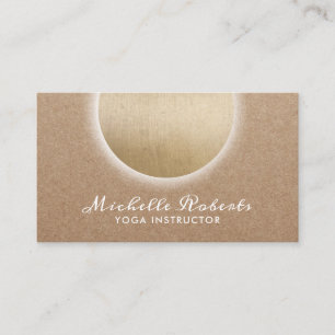 Yoga Instructor Ggloed Gold Circle Rustic Kraft Visitekaartje