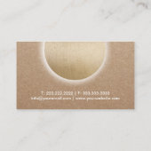 Yoga Instructor Ggloed Gold Circle Rustic Kraft Visitekaartje (Achterkant)
