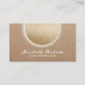 Yoga Instructor Ggloed Gold Circle Rustic Kraft Visitekaartje (Voorkant)