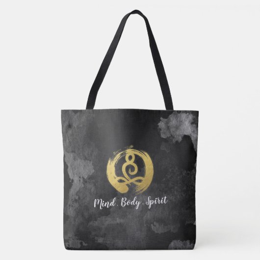 Yoga Instructor Gold Meditation Posture Zen Symboo Tote Bag (Voorkant)