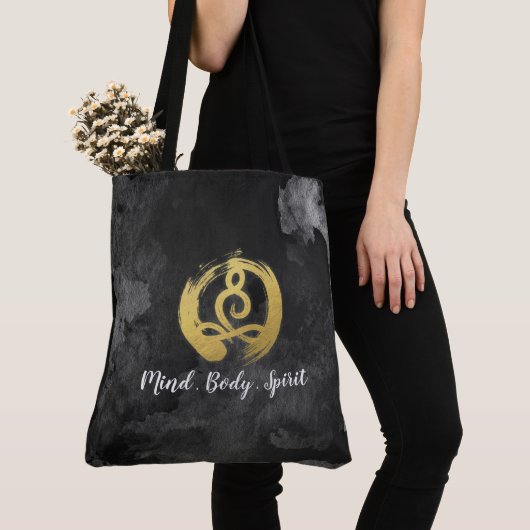Yoga Instructor Gold Meditation Posture Zen Symboo Tote Bag (Dichtbij)
