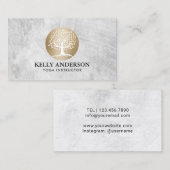Yoga Instructor Gold Tree Logo Pilates Visitekaartje (Voorkant / Achterkant)