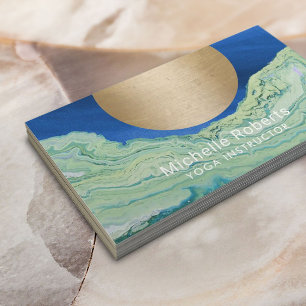 Yoga Instructor Gouden Cirkel Blauwgroen Blauwe Ag Visitekaartje