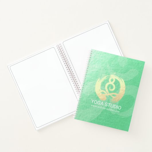 Yoga Instructor Green Gold Meditation Pose ZEN OM Notitieboek (Binnen)