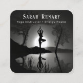 Yoga Instructor in Tree Pose Vierkante Visitekaartje (Voorkant)