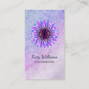 Yoga Instructor Lotus Flower Waterverf Healing Visitekaartje