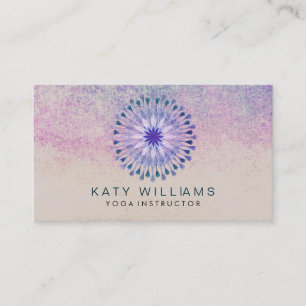 Yoga Instructor Lotus Flower Waterverf roze Visitekaartje