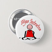 Yoga Instructor-Lotus Postion Stick Figuur Ronde Button 5,7 Cm (Voorkant /achterkant)