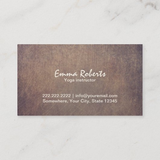 Yoga Instructor Mediation Bold Text Visitekaartje (Achterkant)