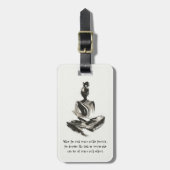 Yoga Instructor Meditatie Pose Brush Stroke Quote Bagagelabel (Voorkant verticaal)