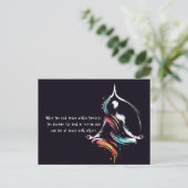 Yoga Instructor Meditatie Pose Brush Stroke Quote Briefkaart (Staand voorkant)