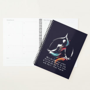 Yoga Instructor Meditatie Pose Brush Stroke Quote Planner
