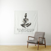 Yoga Instructor Meditatie Pose Brush Stroke Quote Wandkleed (In situ)