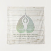 Yoga Instructor Meditation Pose Bodhi Leaf Quotes Wandkleed (Voorkant)