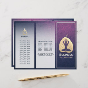 YOGA Instructor Meditation Pose Bodhi Leaf TriFold