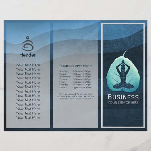 YOGA Instructor Meditation Pose Bodhi Leaf TriFold (Voorkant)