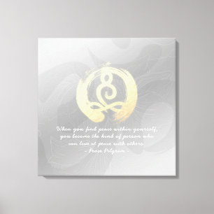 Yoga Instructor Meditation Pose citeert Zen OM Sig Canvas Afdruk