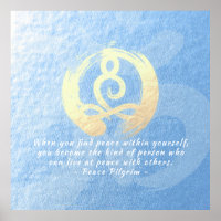 Yoga Instructor Meditation Pose citeert Zen OM Sig