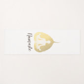 Yoga Instructor Meditation Pose Gold Bodhi Leaf Yogamat (Voorkant (horizontaal))
