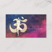Yoga Instructor Meditation Pose OM Symbol Galaxy Visitekaartje (Voorkant)