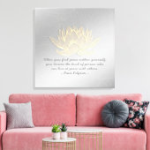 YOGA Instructor Meditation Quote Silver Gold Lotus Canvas Afdruk (Insitu (Woonkamer))
