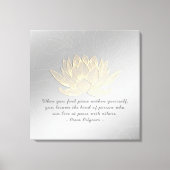 YOGA Instructor Meditation Quote Silver Gold Lotus Canvas Afdruk (Voorkant)
