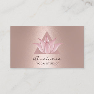 Yoga Instructor Modern Roos Gold Lotus Logo Visitekaartje