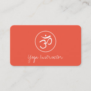Yoga Instructor Om Symbol Eenvoudig Visitekaartje