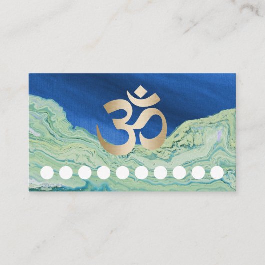 Yoga Instructor Om Symbol Turquoise & Blue Loyalty (Voorkant)