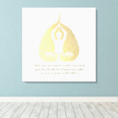 Yoga Instructor Quote Meditation Pose Bodhi Leaf C Canvas Afdruk (Insitu (Houten vloer))