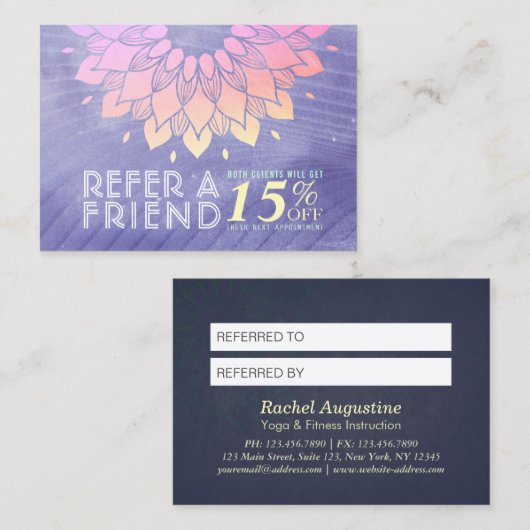 YOGA Instructor Referral Gold Mandala (Voorkant / Achterkant)