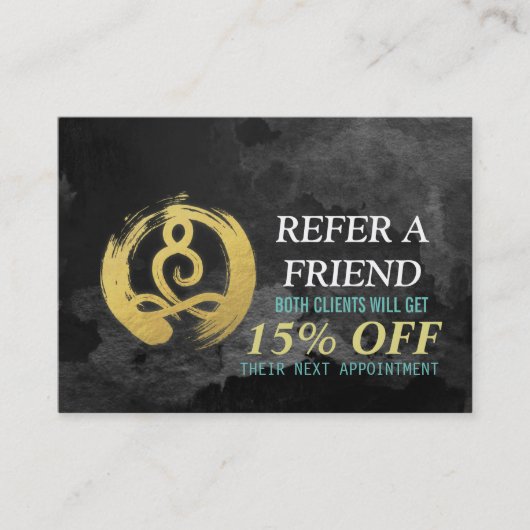 YOGA Instructor Referral Kaart Meditation Pose Zen (Voorkant)