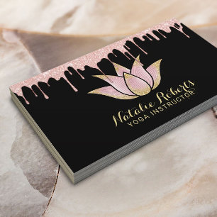 Yoga Instructor Roos Gold Dripping Lotus Flower Visitekaartje