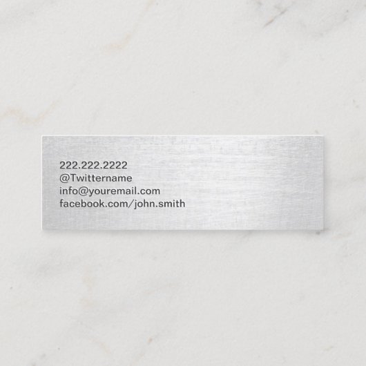 Yoga Instructor Silver Om Symbol Mini Mini Visitekaartje (Achterkant)