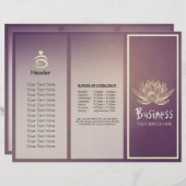 Yoga Instructor Studio Brochure Tri-Fold Lotus (Devant / Derrière)