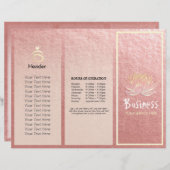 Yoga Instructor Studio Brochure Tri-Fold Lotus (Devant / Derrière)
