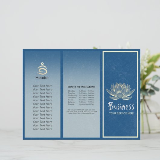 Yoga Instructor Studio Brochure Tri-Fold Lotus (Debout devant)
