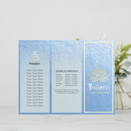 Yoga Instructor Studio Brochure Tri-Fold Lotus (Debout devant)