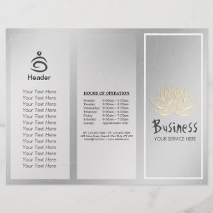 Yoga Instructor Studio Brochure Tri-Fold Lotus