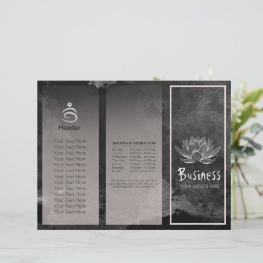 Yoga Instructor Studio Brochure Tri-Fold Lotus (Debout devant)